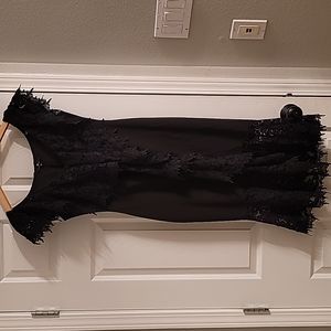 VALENTINE Women's Black lace Ruffled Midi dress size Medium